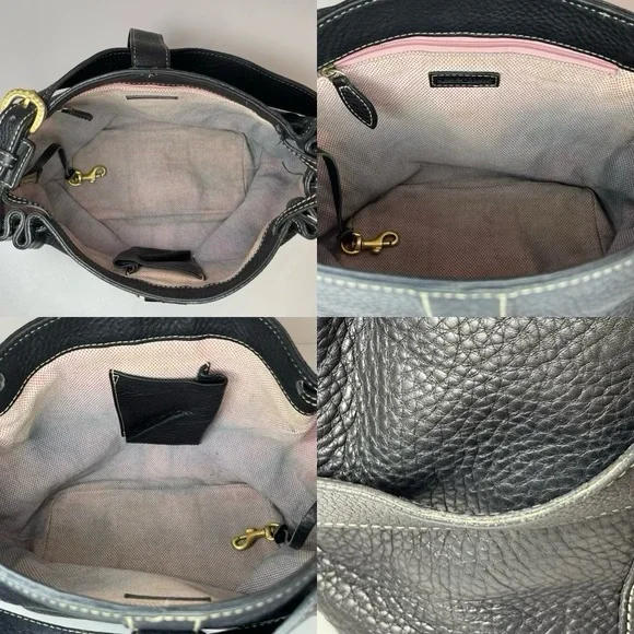 Dooney & Bourke Marchesa black pebbled leather medium gathered bag - Picture 14 of 15